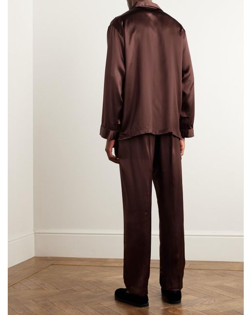 Rubinacci Purple Silk-satin Pyjama Set for men