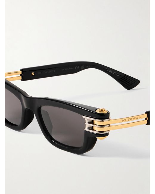 Bottega Veneta Black D-Frame Acetate, - And-Tone Sunglasses for men