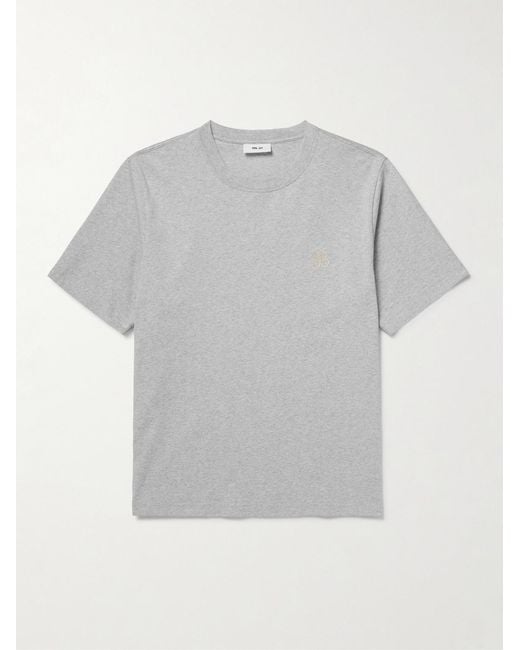 NN07 Gray Jett 30026 Embroidered Organic Cotton-Jersey T-Shirt for men