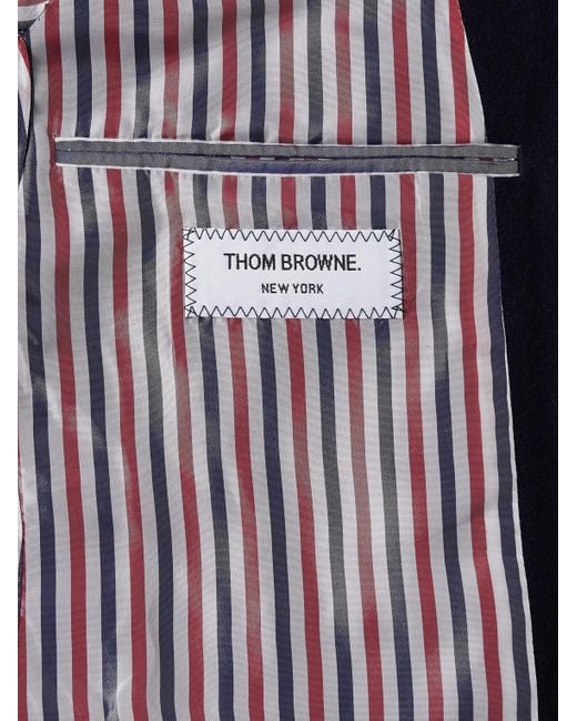 Thom Browne Blue Slim-fit Striped Wool And Cashmere-blend Flannel Suit Jacket for men
