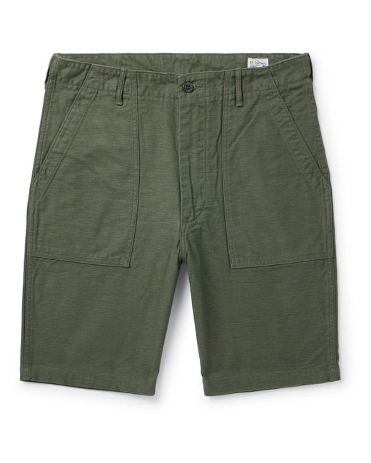 Orslow Green Slim-fit Straight-leg Cotton Cargo Shorts for men