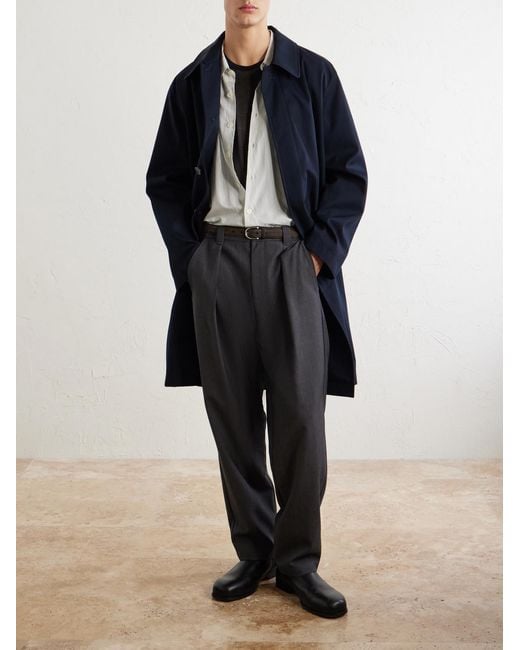 A.P.C. Gray Renato Wide-Leg Pleated Twill Trousers for men
