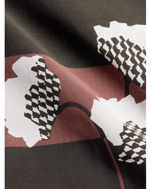 Paula's Ibiza Camicia in popeline di misto cotone e seta a righe con stampa e colletto convertibile di Loewe in Brown da Uomo