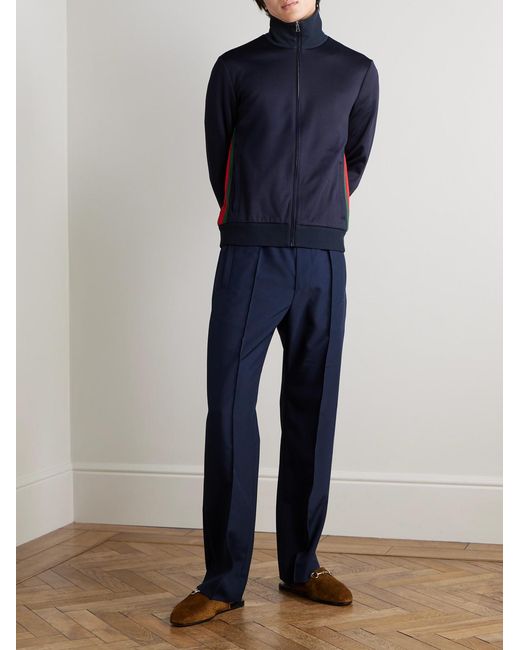 Gucci Blue Striped Jersey Track Jacket for men