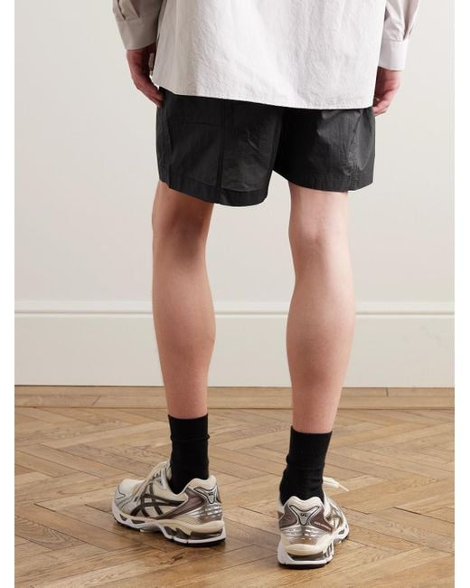 mfpen Black Motion Straight-leg Recycled-shell Drawstring Shorts for men