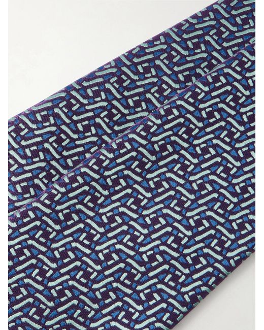Charvet Blue 8.5Cm Silk-Jacquard Tie for men