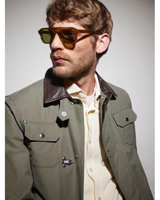 Cutler & Gross Brown Gr14 Aviator-Style Acetate Sunglasses for men