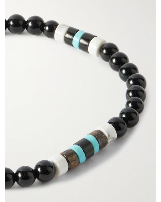 Mikia Armband mit Zierperlen aus mehreren Steinen und Details aus Sterlingsilber in Metallic für Herren