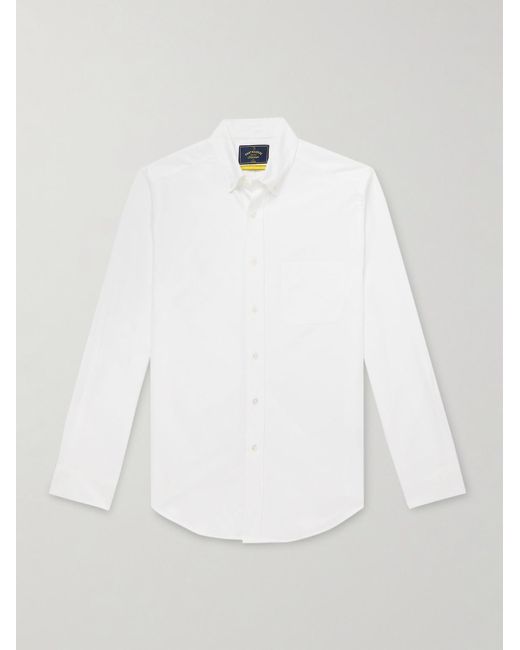Portuguese Flannel White Belavista Button-Down Collar Cotton Oxford Shirt for men