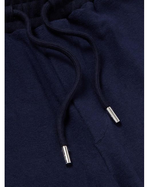 Mr P. Blue Striped Cotton-Jersey Drawstring Shorts for men