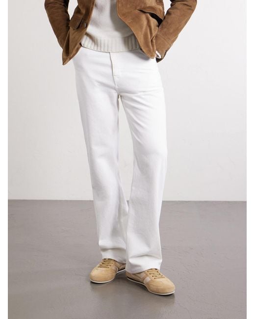 Tom Ford Natural Brook Perforated Suede Sneakers for men