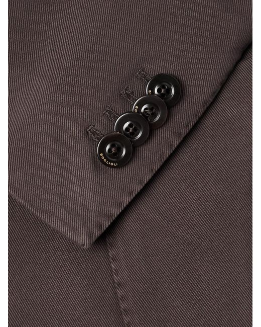 Boglioli Brown Cotton-blend Twill Suit Jacket for men