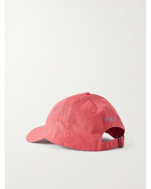Polo Ralph Lauren Pink Logo-Embroidered Cotton-Canvas Baseball Cap for men