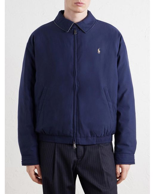 Polo Ralph Lauren Blue Logo-embroidered Recycled-shell Down Jacket for men