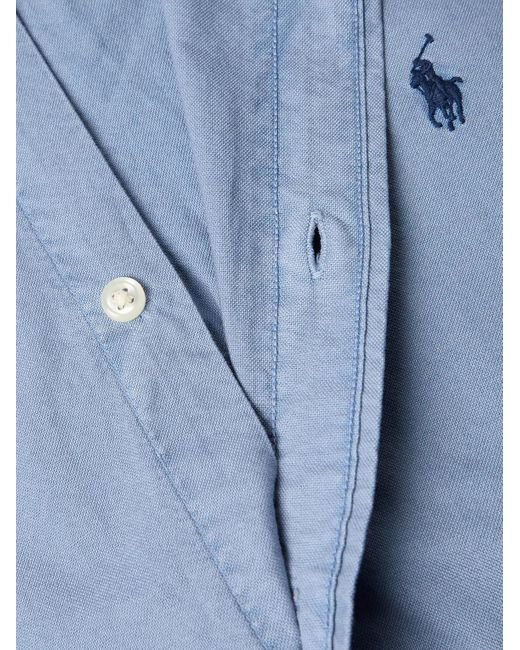 Polo Ralph Lauren Hemd aus Baumwolle mit Button-Down-Kragen und Logostickerei in Blue für Herren