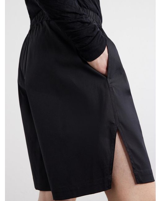 Rick Owens Blue Boxer Straight-leg Cotton-blend Canvas Drawstring Shorts for men