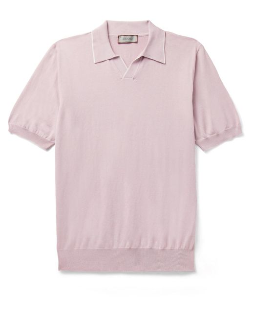 Canali Pink Cotton Polo Shirt for men