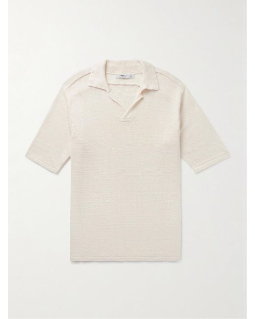 Inis Meáin Natural Linen Polo Shirt for men