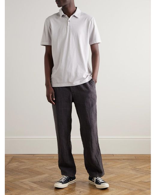 James Perse White Cotton-Jersey Polo Shirt for men