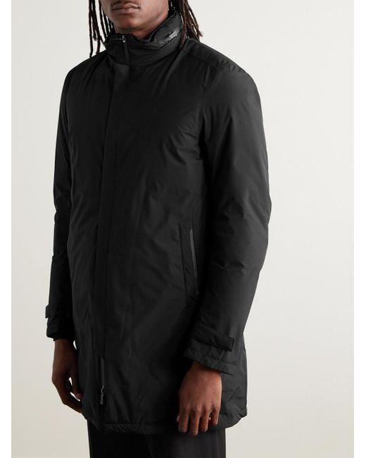 Herno Black Padded Shell Hooded Down Jacket for men