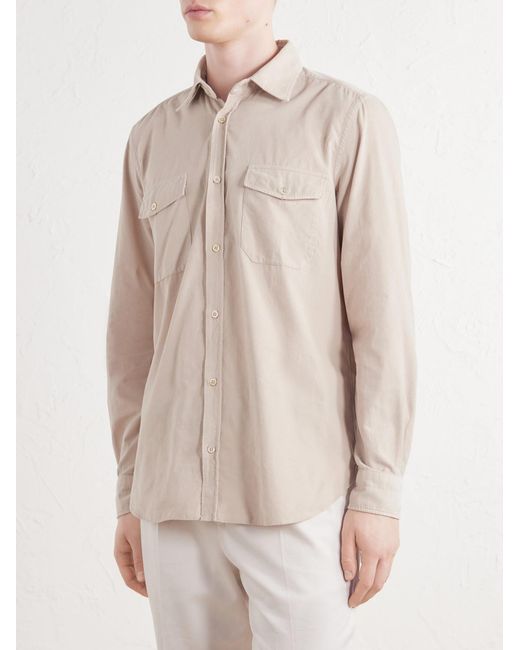 Boglioli Natural Cotton-corduroy Shirt for men