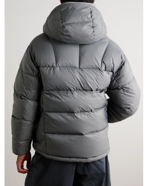 FRIZMWORKS Gray Altavia Quilted Nylon Hooded Down Jacket for men