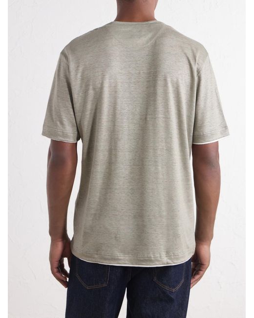 Eleventy Natural Linen T-Shirt for men