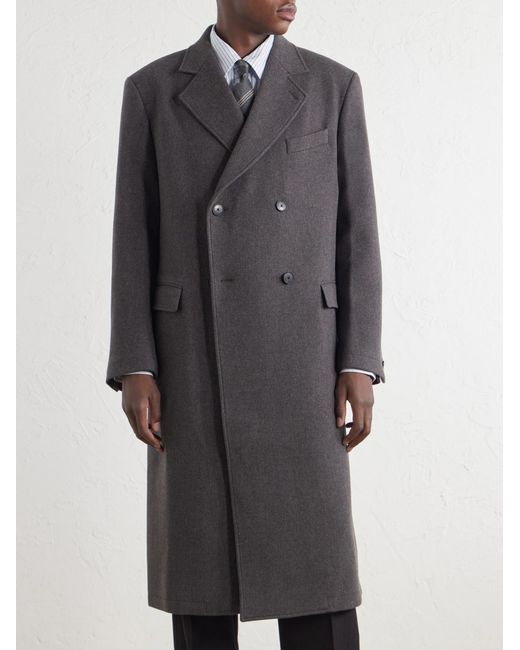 mfpen Blue Conference Double-Breasted Wool Coat for men