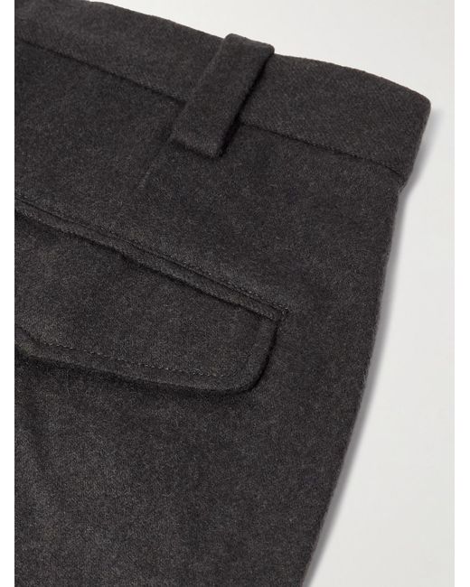 A.P.C. Gray Renato Straight-Leg Pleated Wool-Blend Trousers for men