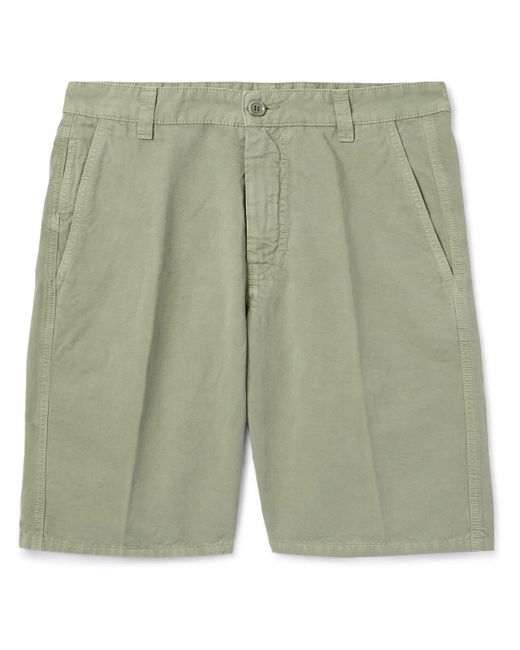 Aspesi Green Straight-leg Cotton And Linen-blend Bermuda Shorts for men
