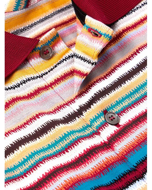 Paul Smith Red Striped Cotton Polo Shirt for men