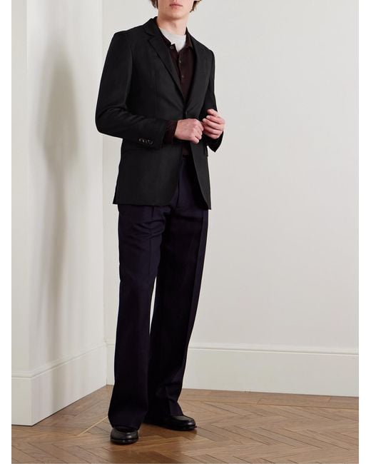 Gabriela Hearst Black Irving Slim-Fit Unstructured Wool, Silk And Linen-Blend Twill Suit Jacket for men