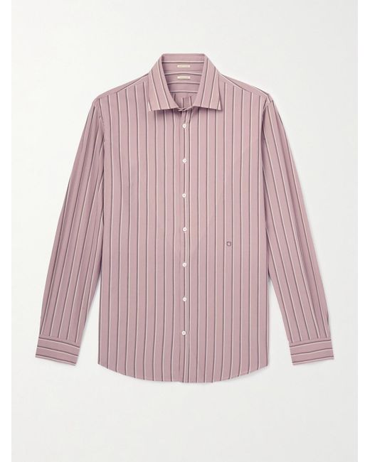 Massimo Alba Pink Genova Striped Cotton-poplin Shirt for men