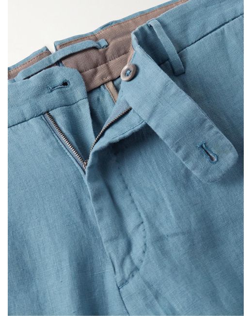 Incotex Venezia 1951 schmal geschnittene Hose aus Leinen in Blue für Herren