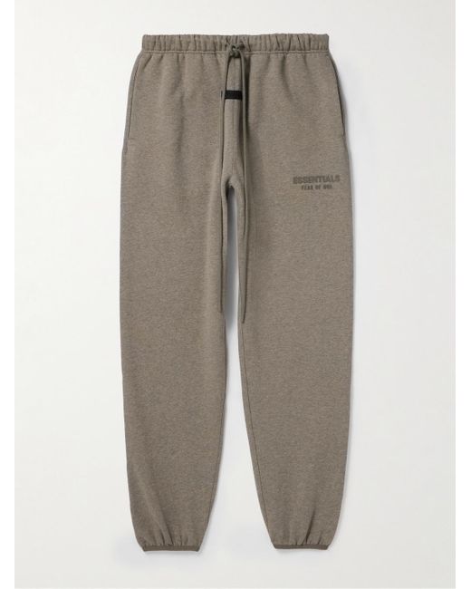 Fear Of God Gray Logo-Appliquéd Cotton-Blend Jersey Sweatpants for men