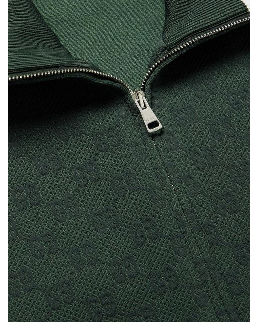 Gucci Green Logo-Jacquard Tech-Jersey Track Jacket for men