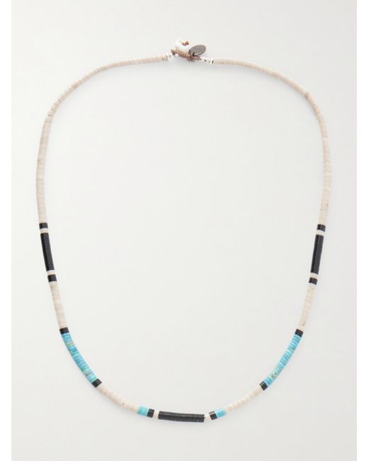 Mikia White Heishi Multi-stone Necklace for men