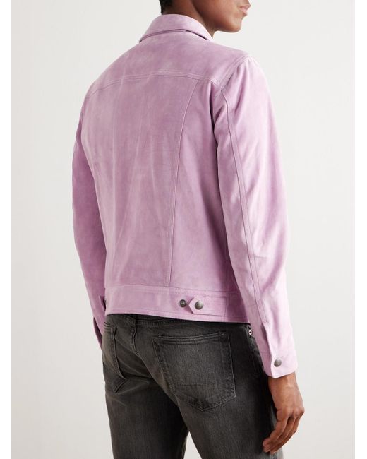 Tom Ford Jacke aus gebürstetem Veloursleder in Pink für Herren