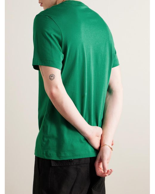 T-shirt in jersey di cotone con logo ricamato Sportswear Club di Nike in Green da Uomo