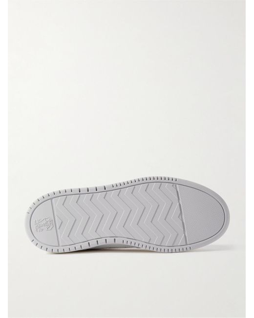 Brunello Cucinelli White Full-grain Leather Sneakers for men