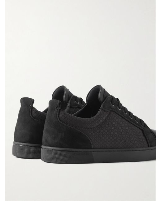 Christian Louboutin Black Louis Junior Suede And Leather-trimmed Ripstop Sneakers for men