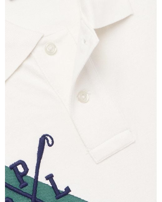 Polo Ralph Lauren Green Slim-Fit Logo-Embroidered Striped Cotton-Piqué Polo Shirt for men