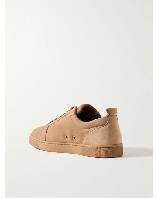 Christian Louboutin Brown Louis Junior Grosgrain-Trimmed Suede Sneakers for men