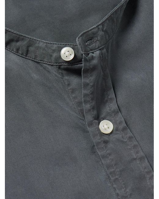 Officine Generale Gray Gaspard Grandad-collar Garment-dyed Tm Lyocell Shirt for men