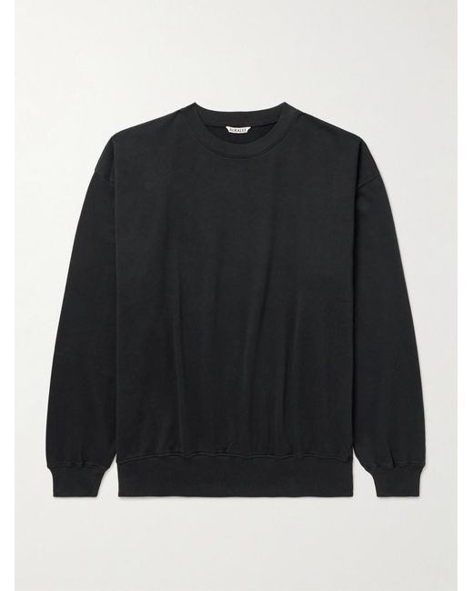 Auralee Black Cotton-Jersey Sweatshirt for men
