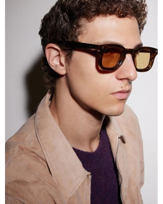 Jacques Marie Mage Natural Devaux-Round Frame Acetate Sunglasses for men