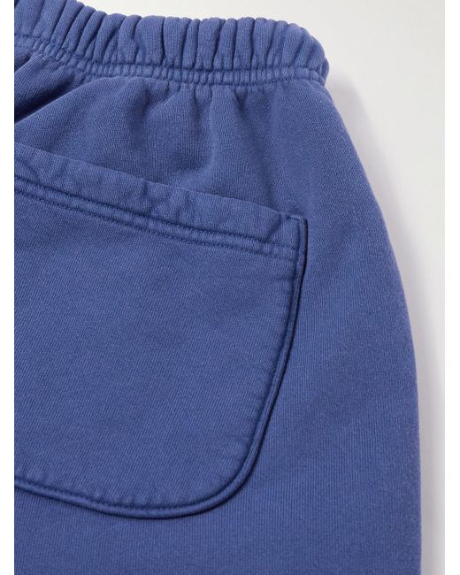 CHERRY LA Blue Straight-leg Logo-appliquéd Cotton-jersey Drawstring Shorts for men