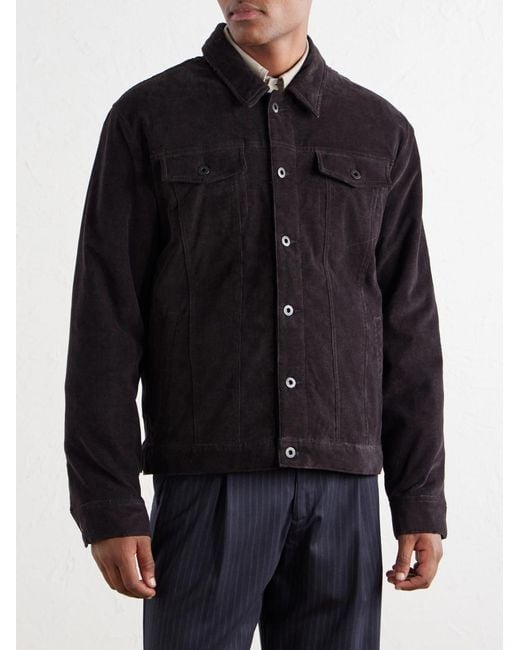 James Perse Blue Stretch-Cotton Corduroy Blouson Jacket for men