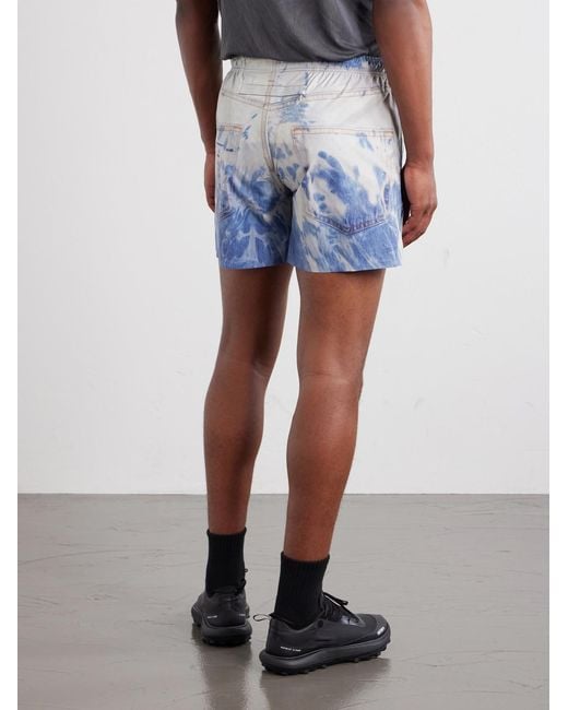 Satisfy Blue Straight-Leg 5&Quot; Logo-AppliquÉD Printed Peaceshell&Trade; Shorts for men