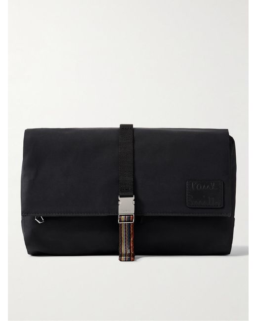 Paul Smith Black Leather-trimmed Shell Wash Bag for men